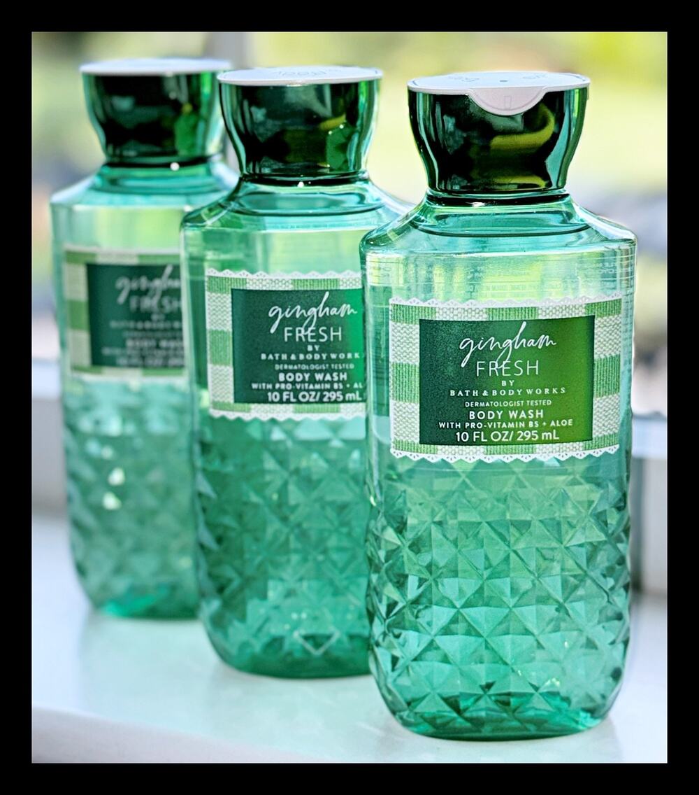 Bath & Body Works Gingham Fresh 10oz Shower Gel Body Wash with Aloe B5 x3